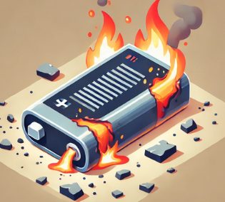 バッテリーが破砕され、破砕機内部で発火してしまう